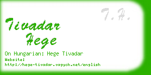 tivadar hege business card